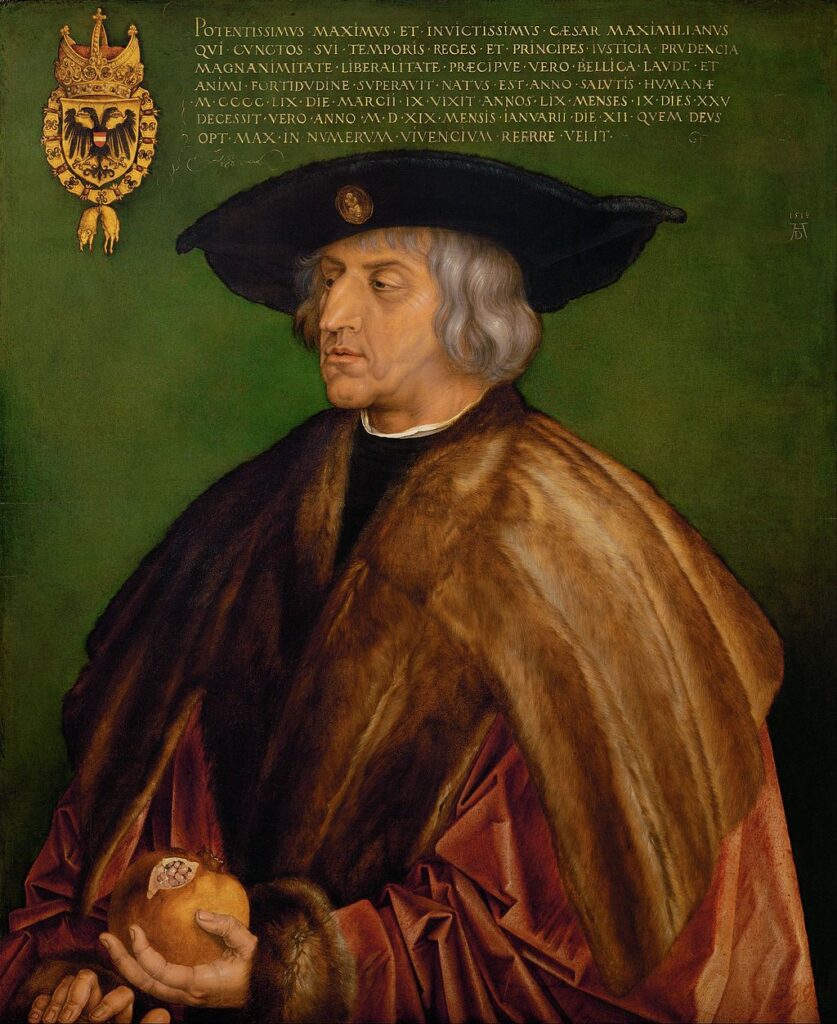 Maximilian Antonio I, Emperor of Germany, by Albrecht Dürer, via wikimedia commons